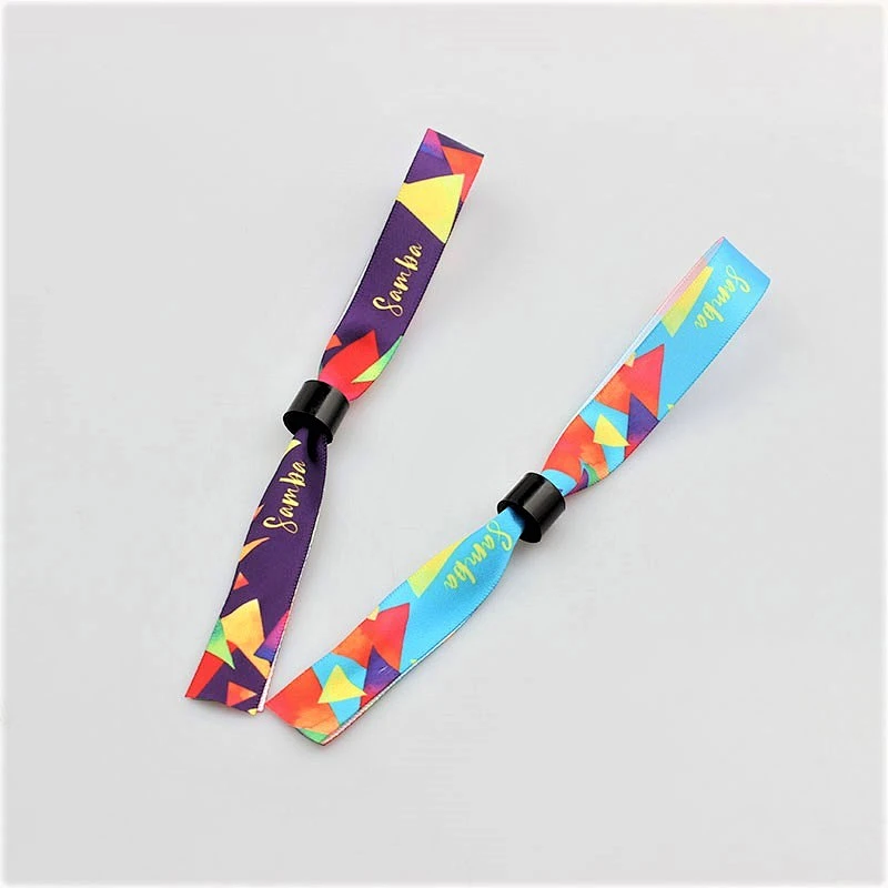 Custom made logo sublimation ribbon qr code wristband