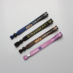 Custom logo print adjustable event polyester wristband