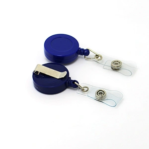 Custom high quality promotion carabiner badge reel with belt clip