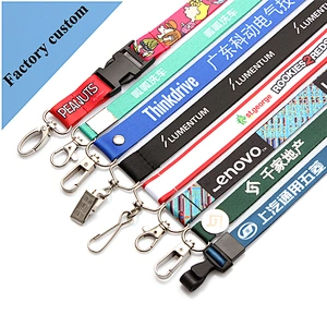 Factory Price Promotional Cheap Custom Logo Printed Polyester Neck Lanyard Sample Free