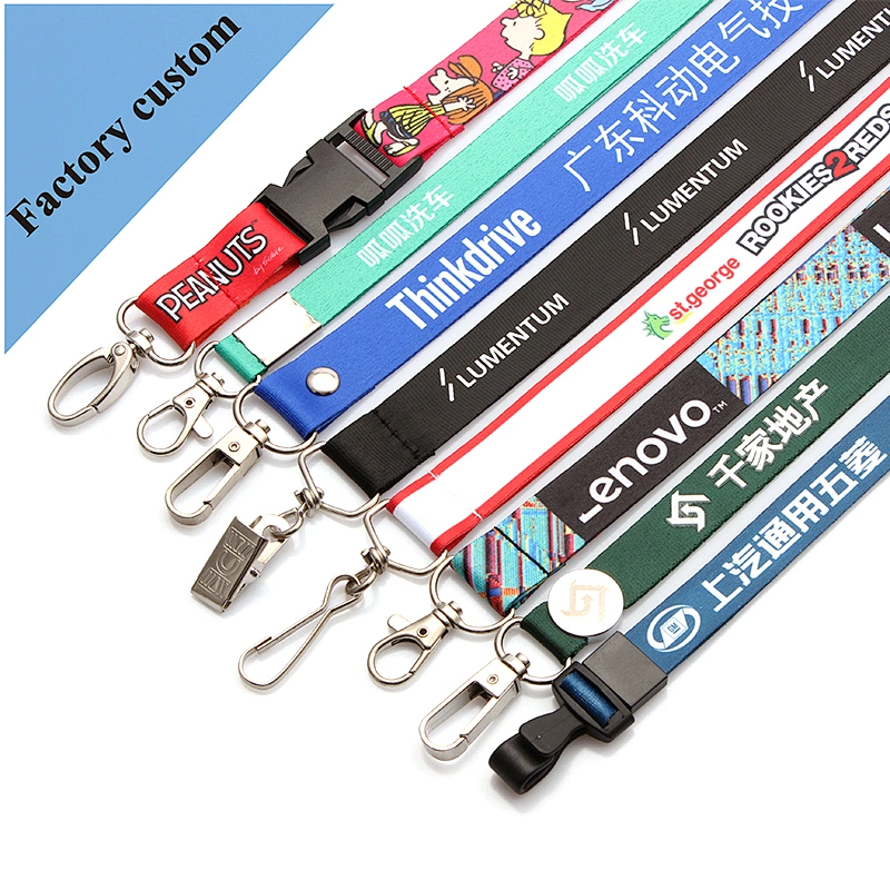 Factory Price Promotional Cheap Custom Logo Printed Polyester Neck Lanyard Sample Free