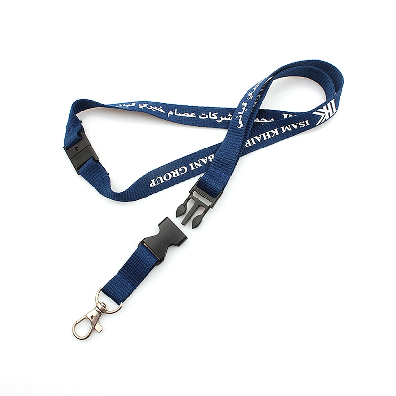 Personalised silk screen printing safety release custom logo neck strap key holder chain lanyard