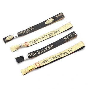 Event entrance ticket security snap closure woven wristbands
