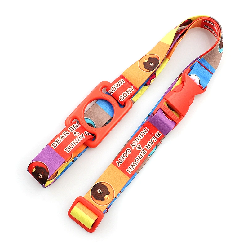 Personalised cheap custom blue lanyards with plastic bottle buckle