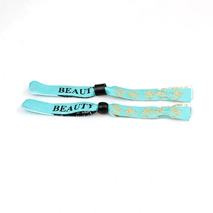 Manufacturer direct sales woven wristband custom slide lock for party
