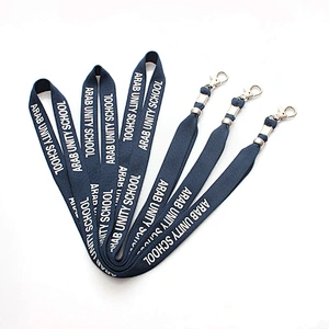 Silk screen print lanyard with id holder metal hook
