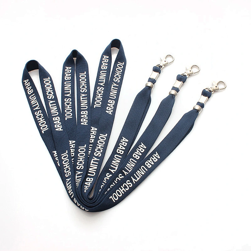 Silk screen print lanyard with id holder metal hook