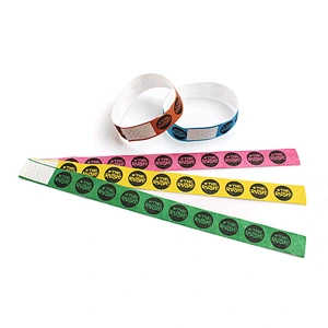 Promotional items printed barcode event tyvek paper wristbands