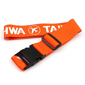 Eco Friendly Polyester Custom Logo Luggage Belt with Breakaway Buckle