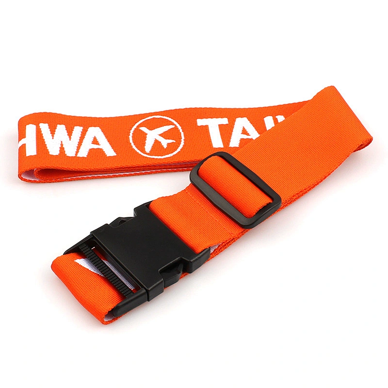 Eco Friendly Polyester Custom Logo Luggage Belt with Breakaway Buckle