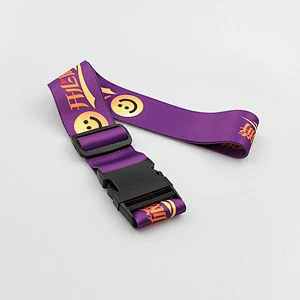 Wholesale custom sublimation polyester elastic luggage belt with buckle
