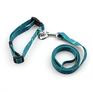 Custom Polyester Heat Transfer Printing Dog Collar and Leash Set