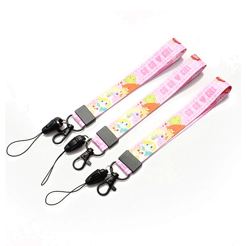 Printed custom mobile phone straps key chain short Lanyard