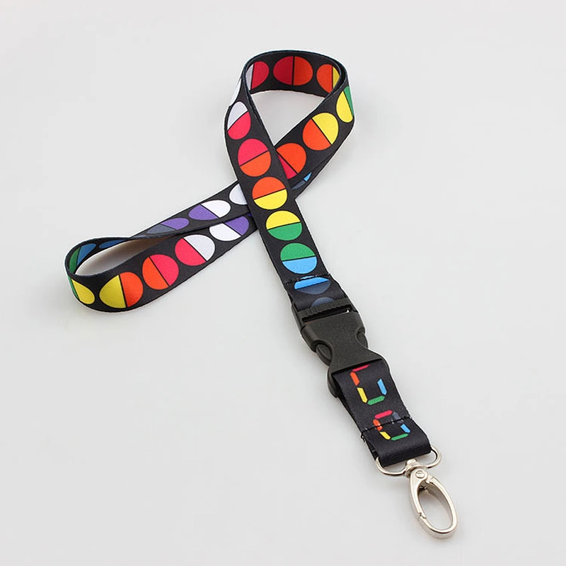 Personalized Excellent Dye Sublimation Printed Polyester Lanyard With Breakaway Plastic Hook