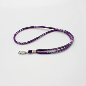 Woven polyester logo cheap custom rope neck lanyard