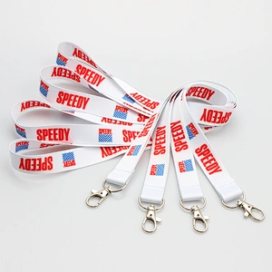 Single cheap custom breakaway buckle 20*90mm sublimation polyester thick lanyard