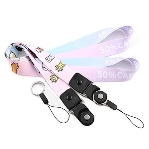 Cheap polyester customized various eco-friendly lanyard for cellphone holder