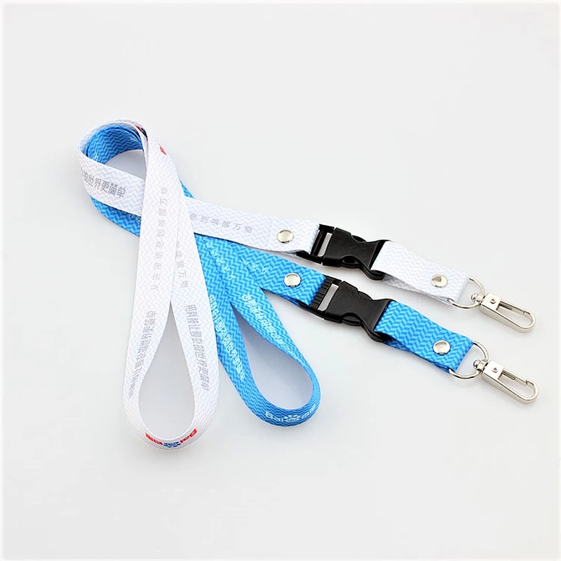 Custom Popular Printing Polyester Sublimation Lanyard with plastic hook