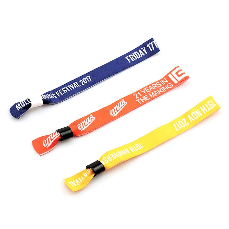One time use one-way lock shine woven sport wristband