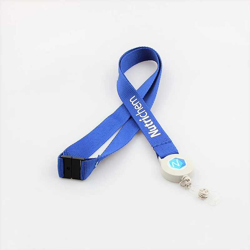 Customized retractable yoyo silk screen printing satin lanyard