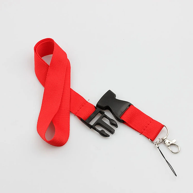Promotion cheap custom pure color red lanyards no minimum order