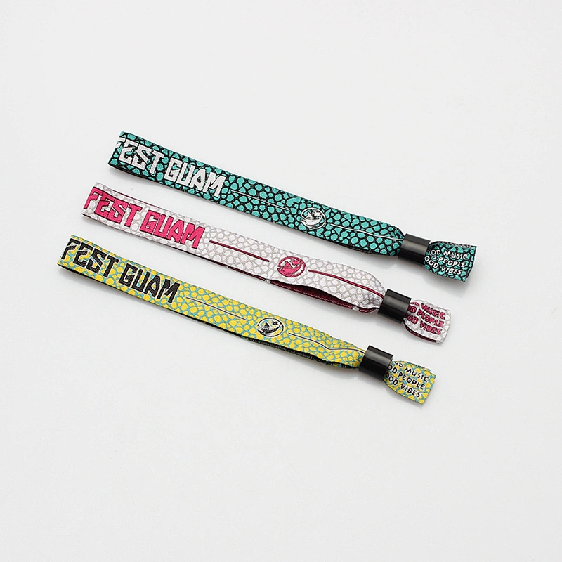 Cheap custom woven cloth wristbands for event colorful logo fabric gift No Minimum Order