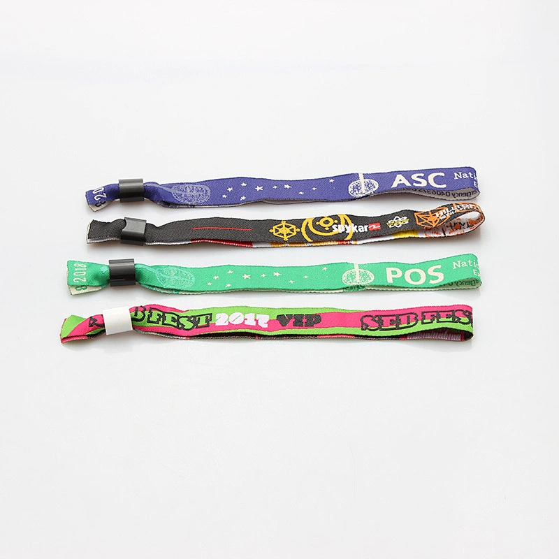 Hand embroidery woven dresses wristband with barrel lock for event