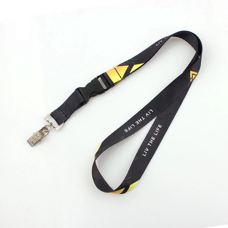 Custom made north face neck polyester call lanyard with metal clamp