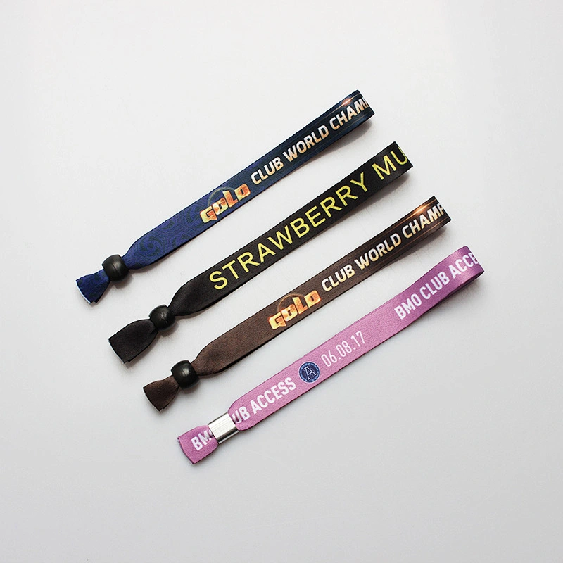 Wholesale custom polyester wristbands with one time lock