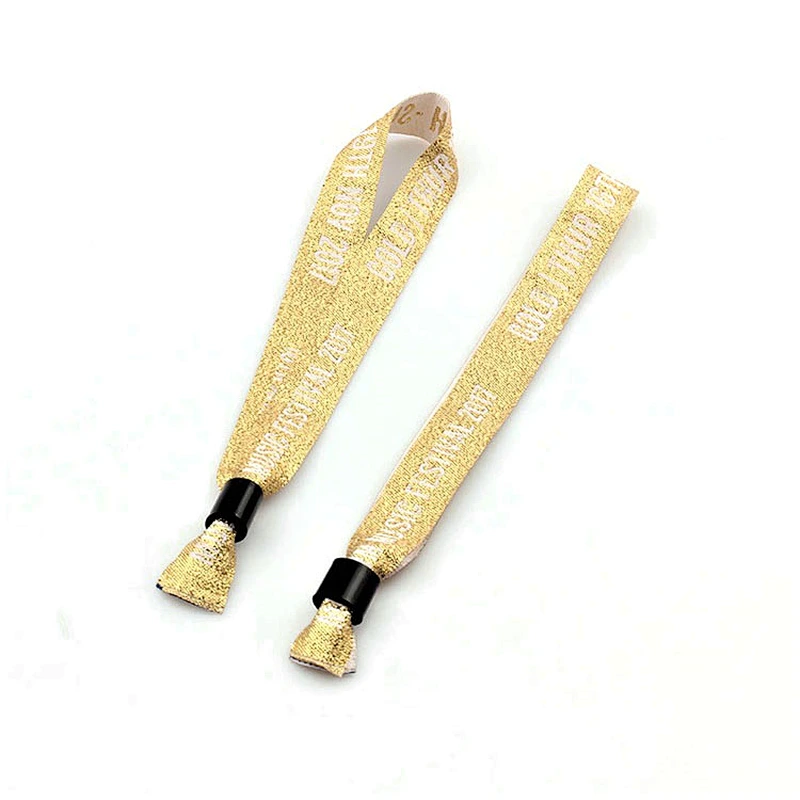 High quality fans bracelets with black sliding lock clasp for music festival