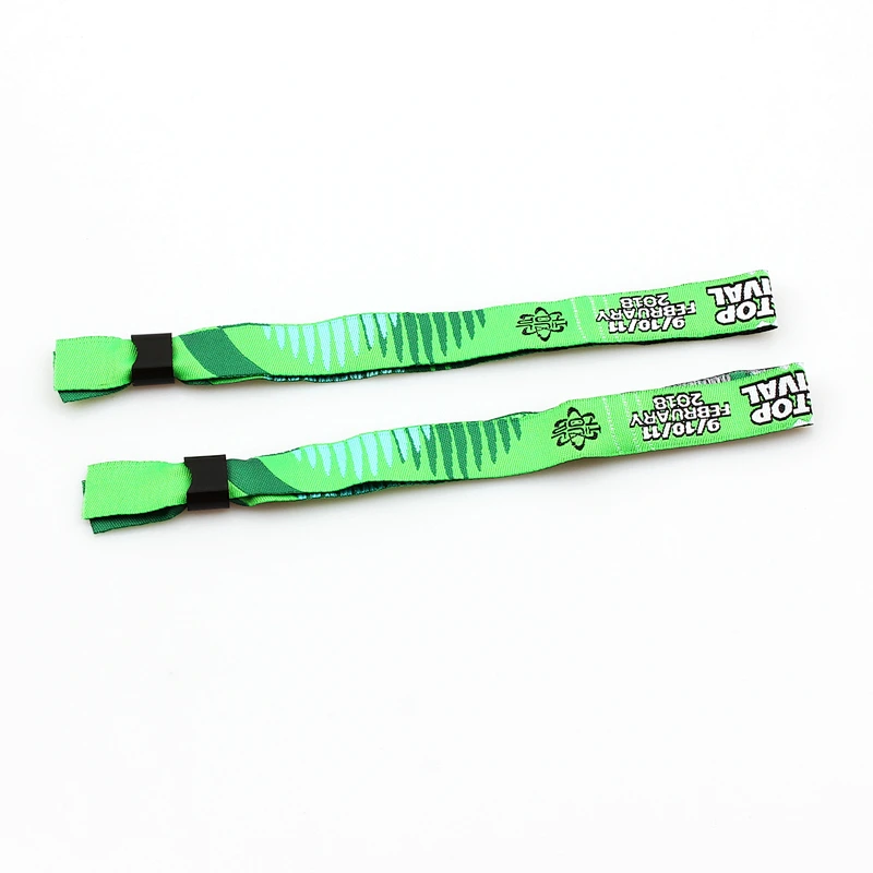 Hot sales custom logo festival fabric woven wristbands for event