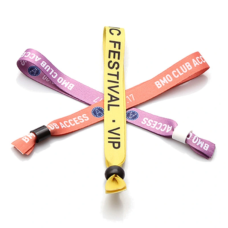 Custom design printed sublimation polyester customized festival fabric wristbands for events