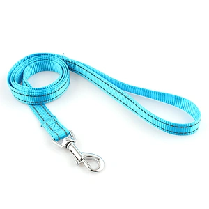 Hot sale custom solid durable nylon reflective blue dog leash