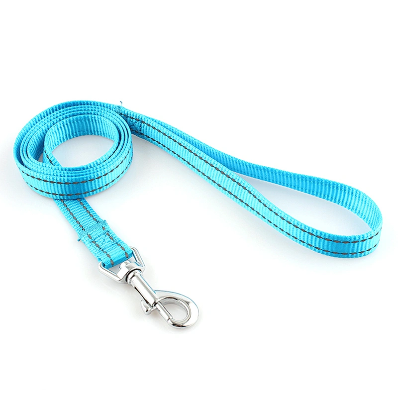 Hot sale custom solid durable nylon reflective blue dog leash