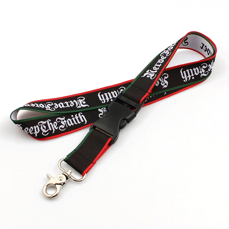 Wholesale Promotional Gift Custom Jacquard Fabric Lanyard