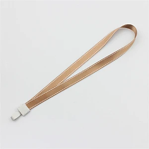 Custom logo elastic woven cord lanyard round lanyard with stopper