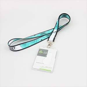 2019 hot sale dye sublimation diy leather id badge holder lanyard