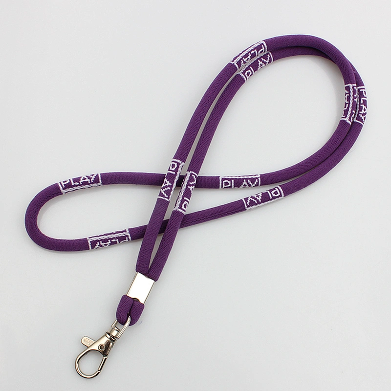 Woven polyester logo cheap custom rope neck lanyard