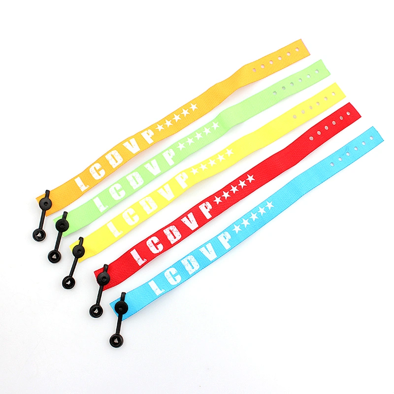 Promotional custom logo anniversary festival events woven wristbands for party artificial