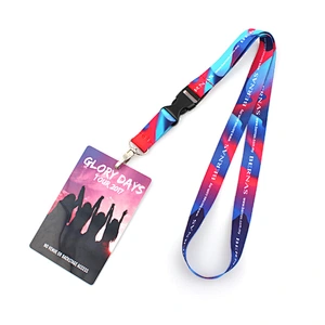 Custom clear soft plastic id card lanyard for exhibition