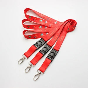 Factory custom cheap sublimation printing polyester lanyard with breakaway buckle