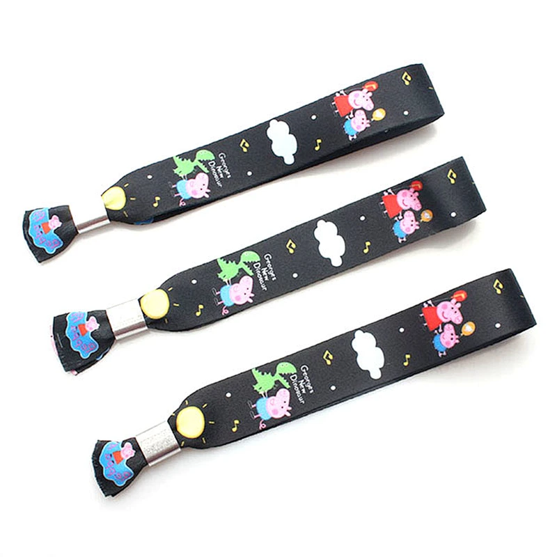 Typical thread colorful event wristbands for festival days