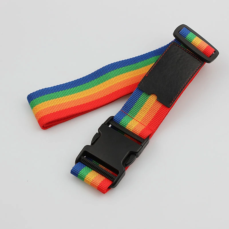 Factory direct sale polyester luggage custom belt with plastic breakaway lock