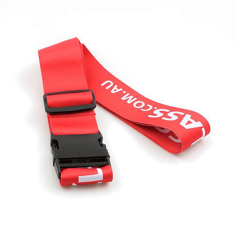 Custom polyester digital sublimated luggage straps suitcase belt
