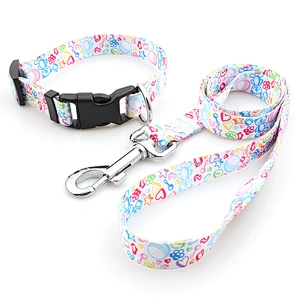 Sublimation printing pet dog collar leashes with custom design