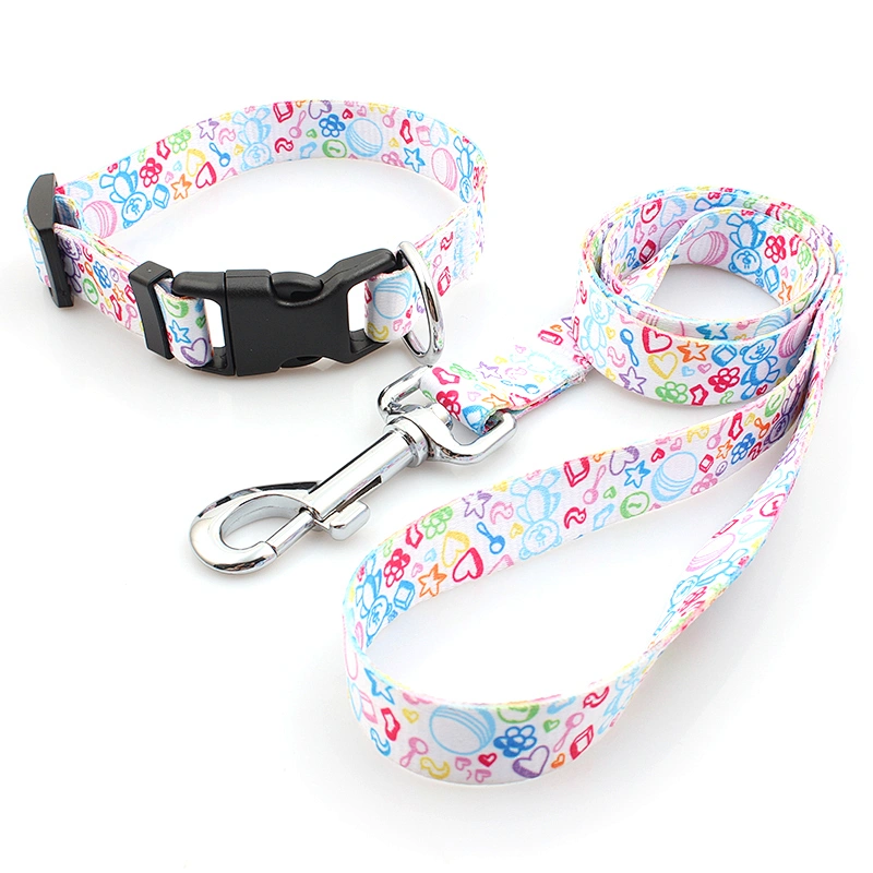Sublimation printing pet dog collar leashes with custom design