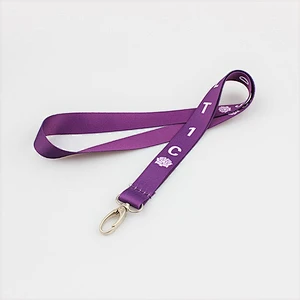 Flat polyester cheap personalized key lanyard no MOQ