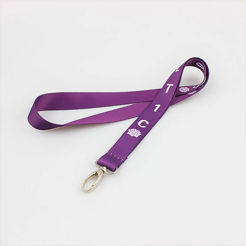 Flat polyester cheap personalized key lanyard no MOQ