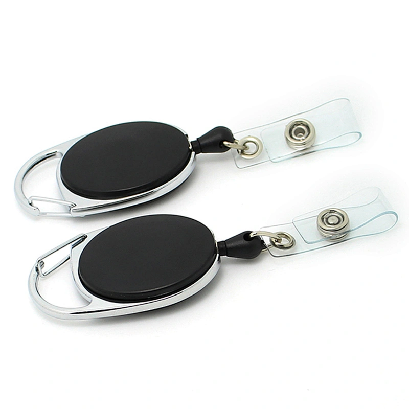 New style carabiner retractable pull reel badge holder