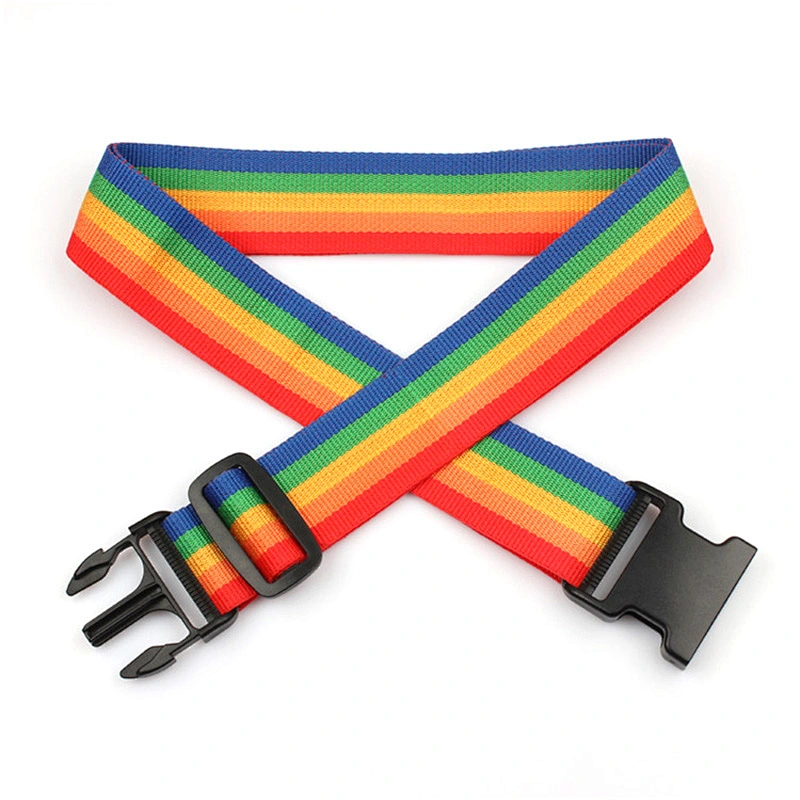 Customized printing adjustable travel airport luggage belt with buckle